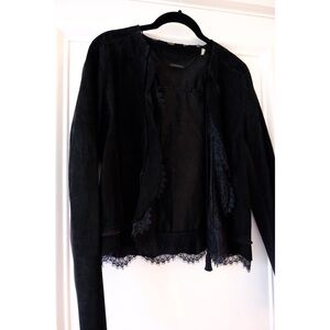 Elie Tahari Lamb Suede Jacket